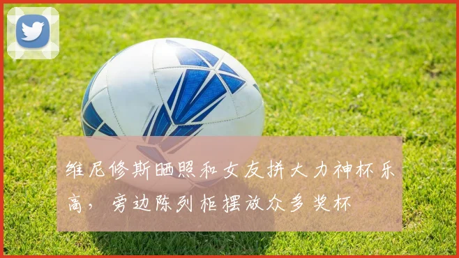 维尼修斯晒照和女友拼大力神杯乐高，旁边陈列柜摆放众多奖杯